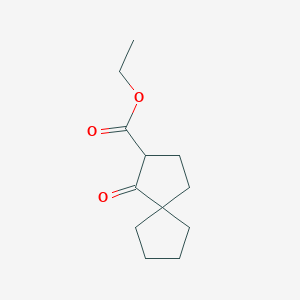 molecular formula C12H18O3 B13338288 Ethyl 1-oxospiro[4.4]nonane-2-carboxylate 