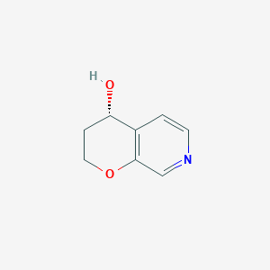 molecular formula C8H9NO2 B13338301 (S)-3,4-Dihydro-2H-pyrano[2,3-c]pyridin-4-ol 