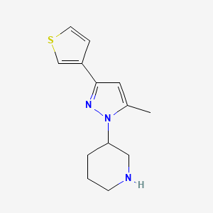 3-(5-methyl-3-(thiophen-3-yl)-1H-pyrazol-1-yl)piperidine