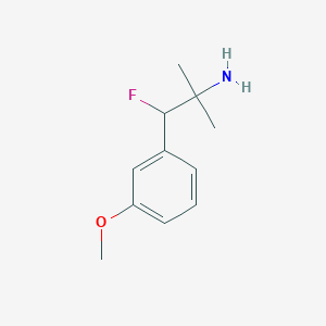 molecular formula C11H16FNO B13338338 1-Fluoro-1-(3-methoxyphenyl)-2-methylpropan-2-amine 