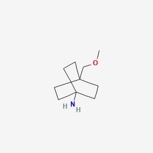 molecular formula C10H19NO B13338379 4-(Methoxymethyl)bicyclo[2.2.2]octan-1-amine 