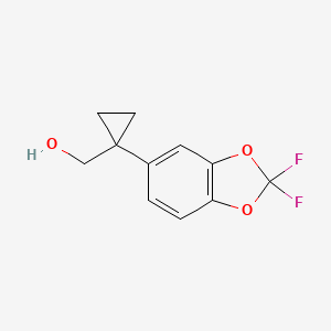 molecular formula C11H10F2O3 B13338438 (1-(2,2-Difluorobenzo[d][1,3]dioxol-5-yl)cyclopropyl)methanol 