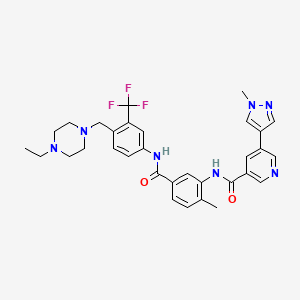 N-(5-((4-((4-Ethylpiperazin-1-yl)methyl)-3-(trifluoromethyl)phenyl)carbamoyl)-2-methylphenyl)-5-(1-methyl-1H-pyrazol-4-yl)nicotinamide