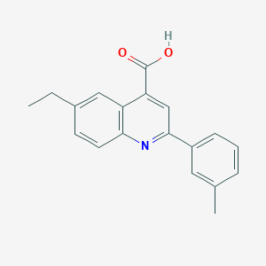 molecular formula C19H17NO2 B1333850 6-Ethyl-2-(3-methylphenyl)quinoline-4-carboxylic acid CAS No. 861453-64-7