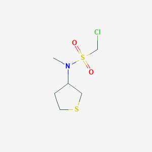 molecular formula C6H12ClNO2S2 B13338538 1-chloro-N-methyl-N-(thiolan-3-yl)methanesulfonamide 