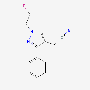 molecular formula C13H12FN3 B13338559 2-(1-(2-fluoroethyl)-3-phenyl-1H-pyrazol-4-yl)acetonitrile 