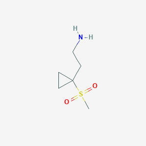 molecular formula C6H13NO2S B13338630 2-(1-(Methylsulfonyl)cyclopropyl)ethan-1-amine 