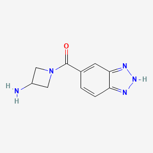 molecular formula C10H11N5O B13338650 (3-aminoazetidin-1-yl)(1H-benzo[d][1,2,3]triazol-5-yl)methanone 