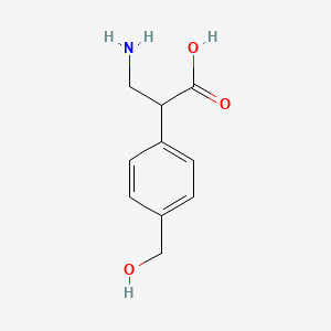 molecular formula C10H13NO3 B13338705 3-Amino-2-(4-(hydroxymethyl)phenyl)propanoic acid 