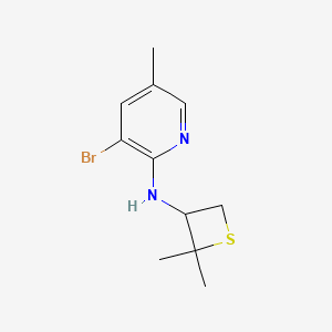 molecular formula C11H15BrN2S B13338712 3-Bromo-N-(2,2-dimethylthietan-3-yl)-5-methylpyridin-2-amine 