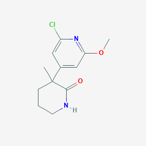 molecular formula C12H15ClN2O2 B13338714 3-(2-Chloro-6-methoxypyridin-4-yl)-3-methylpiperidin-2-one 