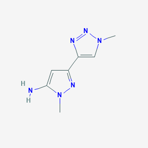 molecular formula C7H10N6 B13338749 1-Methyl-3-(1-methyl-1H-1,2,3-triazol-4-yl)-1H-pyrazol-5-amine 