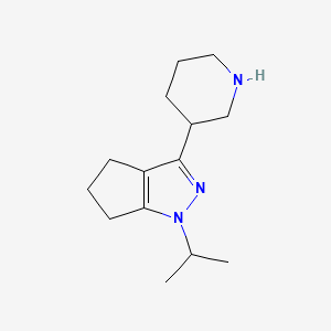 molecular formula C14H23N3 B13338777 1-Isopropyl-3-(piperidin-3-yl)-1,4,5,6-tetrahydrocyclopenta[c]pyrazole 