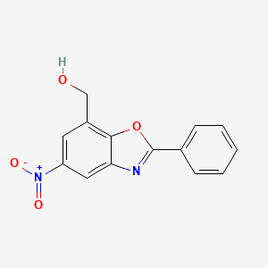 molecular formula C14H10N2O4 B13338796 (5-Nitro-2-phenylbenzo[d]oxazol-7-yl)methanol 