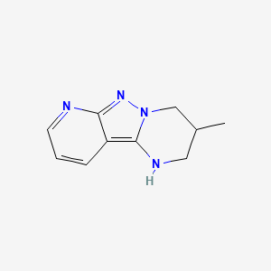 molecular formula C10H12N4 B13338831 5-Methyl-3,7,8,10-tetraazatricyclo[7.4.0.0,2,7]trideca-1,8,10,12-tetraene 