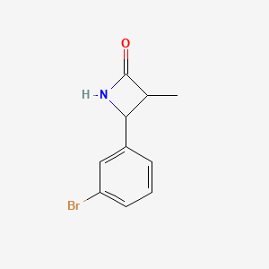 molecular formula C10H10BrNO B13338837 4-(3-Bromophenyl)-3-methylazetidin-2-one 