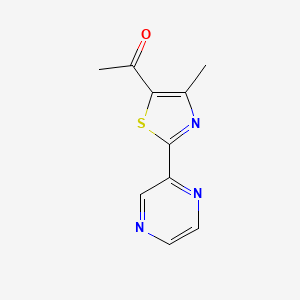 molecular formula C10H9N3OS B1333884 5-Acetyl-4-methyl-2-(2-pyrazinyl)thiazole CAS No. 260789-23-9