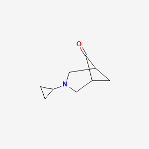 molecular formula C9H13NO B13338854 3-Cyclopropyl-3-azabicyclo[3.1.1]heptan-6-one 