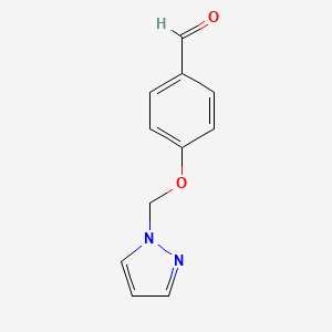 molecular formula C11H10N2O2 B13338877 4-((1H-Pyrazol-1-yl)methoxy)benzaldehyde 