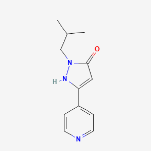 molecular formula C12H15N3O B13338889 1-isobutyl-3-(pyridin-4-yl)-1H-pyrazol-5-ol 