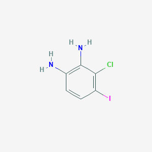 molecular formula C6H6ClIN2 B13338904 3-Chloro-4-iodobenzene-1,2-diamine 