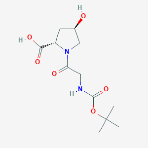 molecular formula C12H20N2O6 B13338912 (2S,4R)-1-((tert-Butoxycarbonyl)glycyl)-4-hydroxypyrrolidine-2-carboxylic acid 