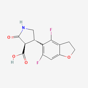 molecular formula C13H11F2NO4 B13338944 Rel-(3R,4S)-4-(4,6-difluoro-2,3-dihydrobenzofuran-5-yl)-2-oxopyrrolidine-3-carboxylic acid 