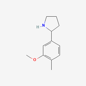 molecular formula C12H17NO B13338957 2-(3-Methoxy-4-methylphenyl)pyrrolidine 