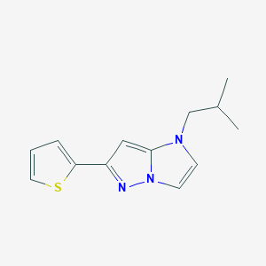 molecular formula C13H15N3S B13338960 1-isobutyl-6-(thiophen-2-yl)-1H-imidazo[1,2-b]pyrazole 