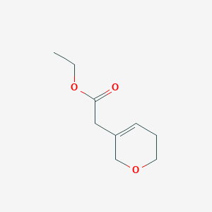 molecular formula C9H14O3 B13338972 Ethyl 2-(5,6-dihydro-2H-pyran-3-yl)acetate 