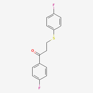 molecular formula C15H12F2OS B1333899 1-(4-Fluorophenyl)-3-[(4-fluorophenyl)sulfanyl]propan-1-one CAS No. 477334-43-3