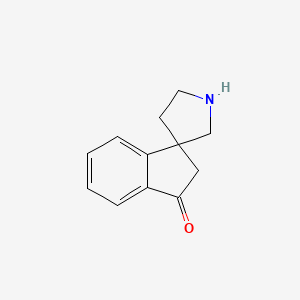 molecular formula C12H13NO B13339000 Spiro[indene-1,3'-pyrrolidin]-3(2H)-one 