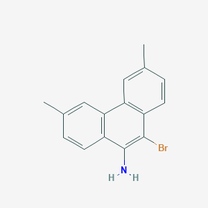 molecular formula C16H14BrN B13339013 10-Bromo-3,6-dimethylphenanthren-9-amine 