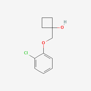 molecular formula C11H13ClO2 B13339016 1-((2-Chlorophenoxy)methyl)cyclobutan-1-ol 