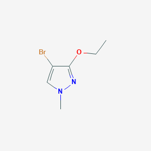 molecular formula C6H9BrN2O B13339036 4-Bromo-3-ethoxy-1-methyl-1H-pyrazole CAS No. 1619897-03-8