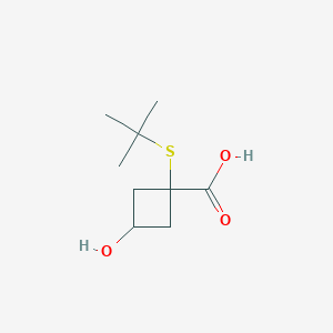 1-(Tert-butylsulfanyl)-3-hydroxycyclobutane-1-carboxylic acid