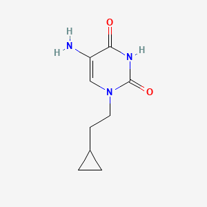 molecular formula C9H13N3O2 B13339067 5-Amino-1-(2-cyclopropylethyl)-1,2,3,4-tetrahydropyrimidine-2,4-dione 