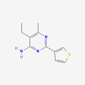 molecular formula C11H13N3S B13339088 5-Ethyl-6-methyl-2-(thiophen-3-yl)pyrimidin-4-amine 