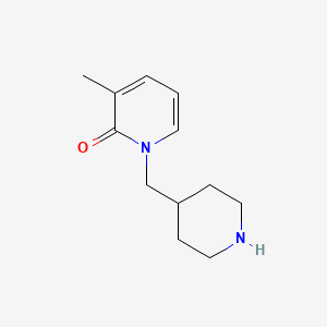 molecular formula C12H18N2O B13339092 3-Methyl-1-(piperidin-4-ylmethyl)pyridin-2(1H)-one 