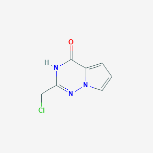 molecular formula C7H6ClN3O B13339120 2-(Chloromethyl)pyrrolo[2,1-f][1,2,4]triazin-4(3H)-one 