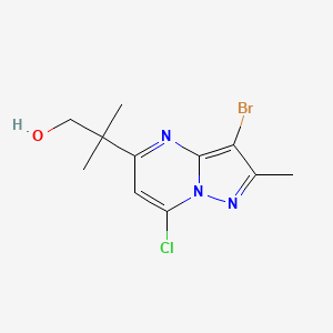 2-(3-Bromo-7-chloro-2-methylpyrazolo[1,5-a]pyrimidin-5-yl)-2-methylpropan-1-ol