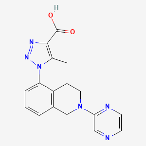 molecular formula C17H16N6O2 B13339152 5-Methyl-1-(2-(pyrazin-2-yl)-1,2,3,4-tetrahydroisoquinolin-5-yl)-1H-1,2,3-triazole-4-carboxylic acid 