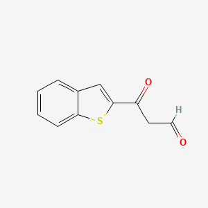 molecular formula C11H8O2S B13339157 3-(1-Benzothiophen-2-yl)-3-oxopropanal 