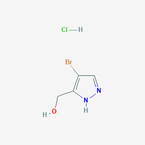 molecular formula C4H6BrClN2O B13339163 (4-Bromo-1H-pyrazol-3-yl)methanol hydrochloride 