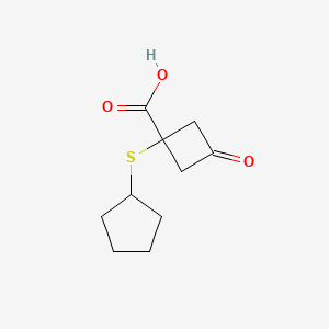 1-(Cyclopentylsulfanyl)-3-oxocyclobutane-1-carboxylic acid