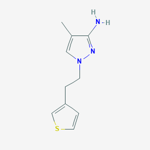 molecular formula C10H13N3S B13339211 4-methyl-1-[2-(thiophen-3-yl)ethyl]-1H-pyrazol-3-amine 