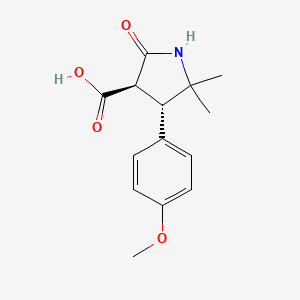 Rel-(3R,4S)-4-(4-methoxyphenyl)-5,5-dimethyl-2-oxopyrrolidine-3-carboxylic acid