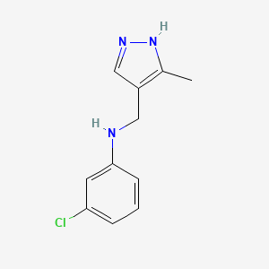 3-Chloro-N-[(3-methyl-1H-pyrazol-4-yl)methyl]aniline