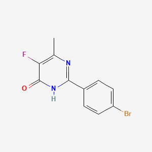 molecular formula C11H8BrFN2O B13339229 2-(4-Bromophenyl)-5-fluoro-6-methylpyrimidin-4-ol 