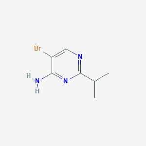 molecular formula C7H10BrN3 B13339244 5-Bromo-2-isopropylpyrimidin-4-amine 